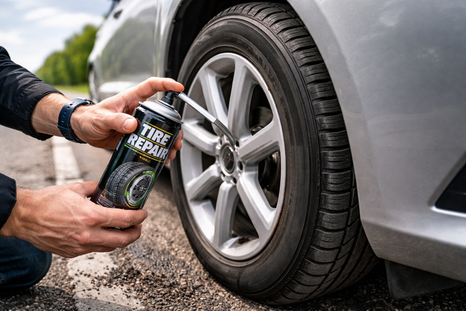 Jak naprawić oponę zestawem naprawczym w sprayu? Ten trik ratuje kierowców w trasie - ilustracja